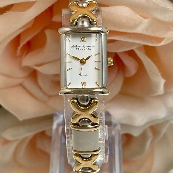 Vintage Jules Jurgenson Two-Tone Ladies Bracelet Watch - Picture 1 of 16